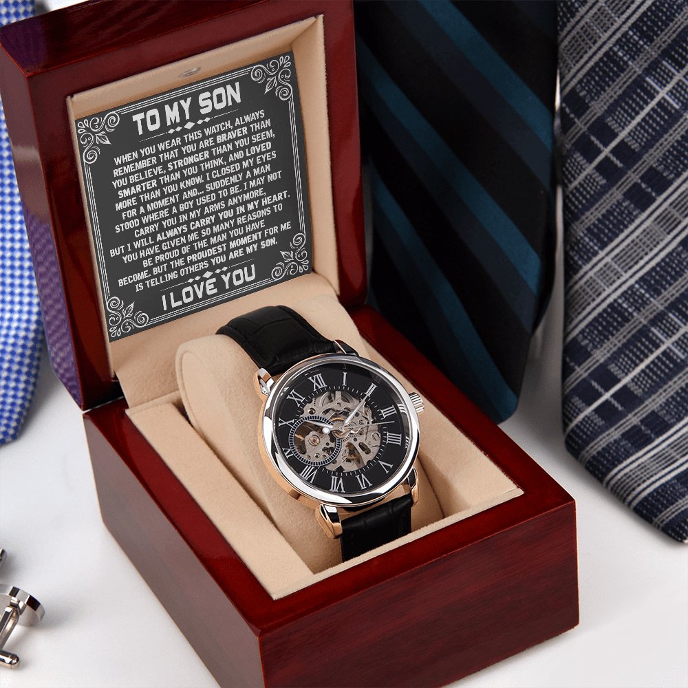 to My Son When You Wear This Watch Men s Skeleton Watch