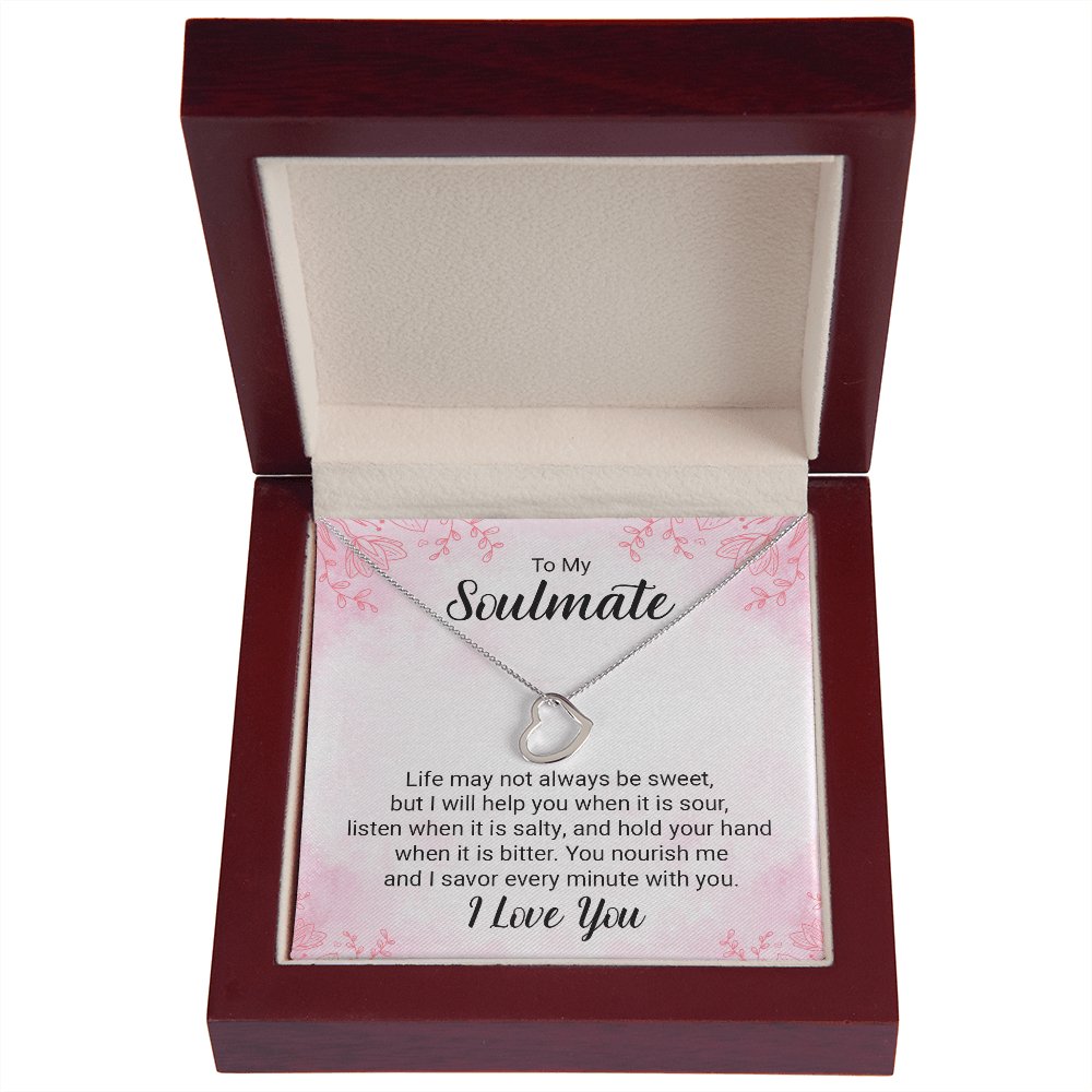 To My Soulmate - Every Minute With You - Dainty Heart Necklace - Celeste Jewel
