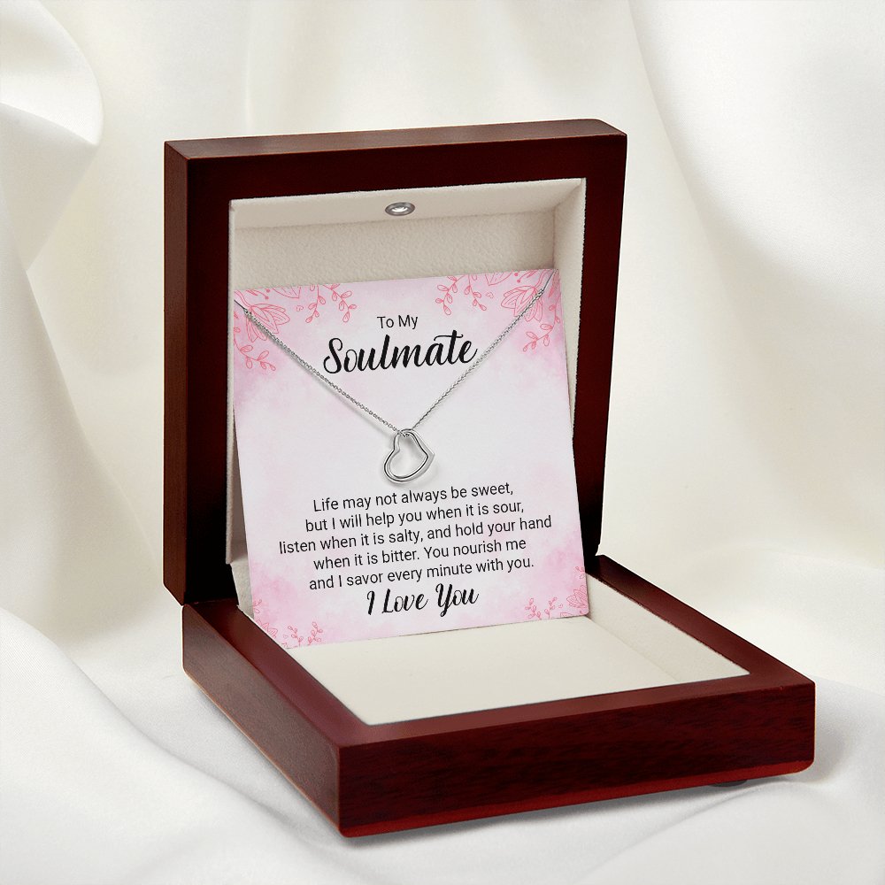 To My Soulmate - Every Minute With You - Dainty Heart Necklace - Celeste Jewel