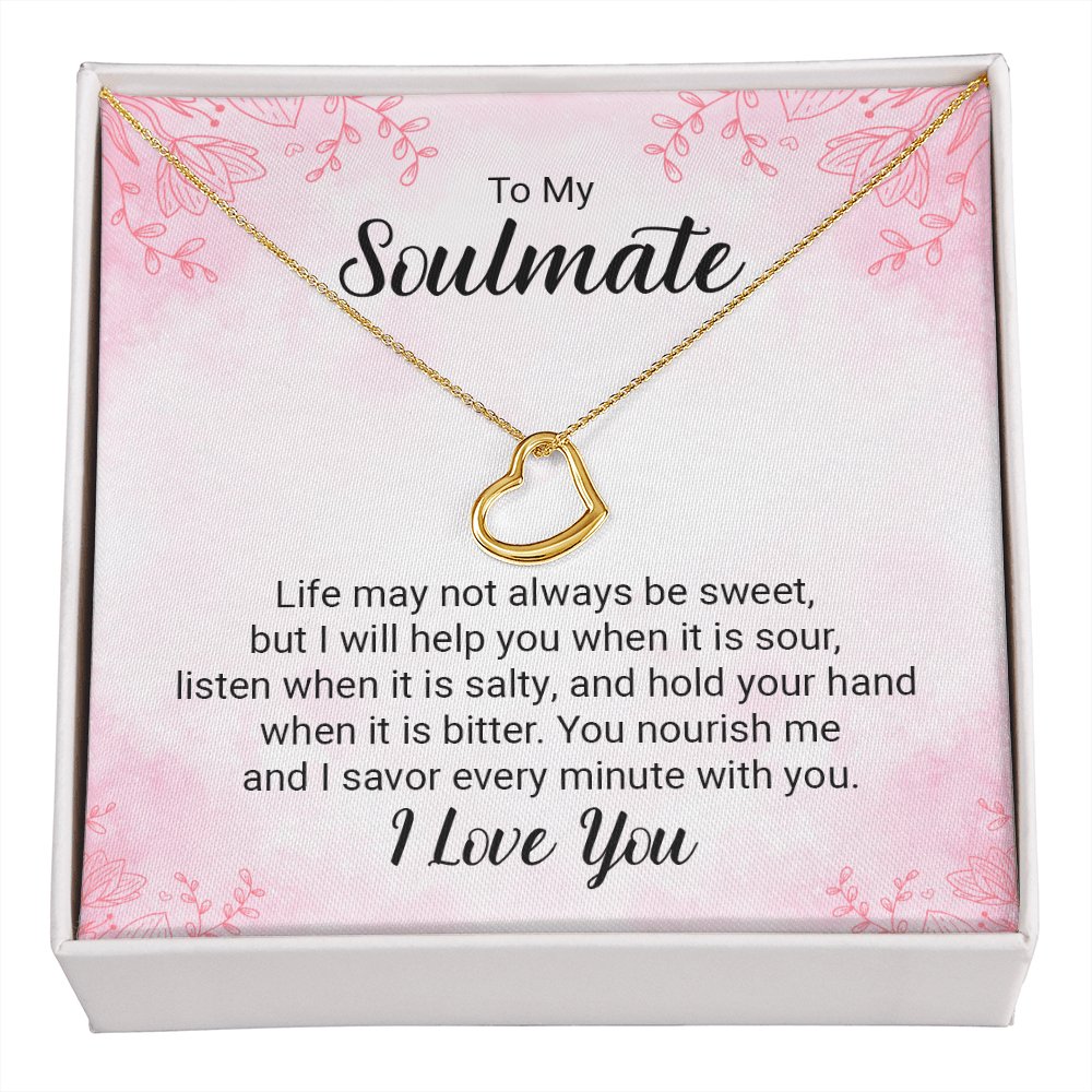 To My Soulmate - Every Minute With You - Dainty Heart Necklace - Celeste Jewel