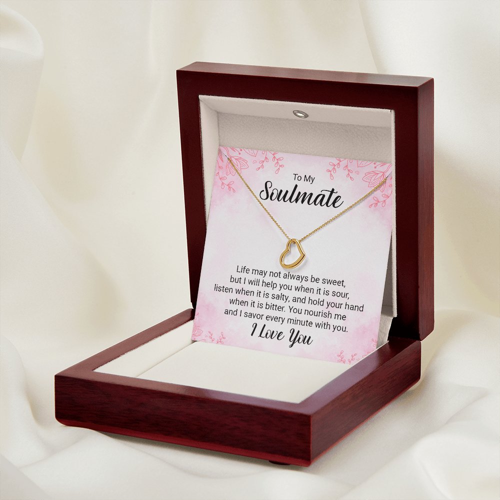 To My Soulmate - Every Minute With You - Dainty Heart Necklace - Celeste Jewel