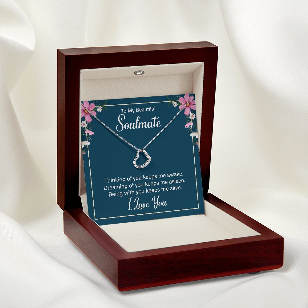 To My Soulmate Gift - Dreaming Of You - Dainty Heart Necklace - Celeste Jewel