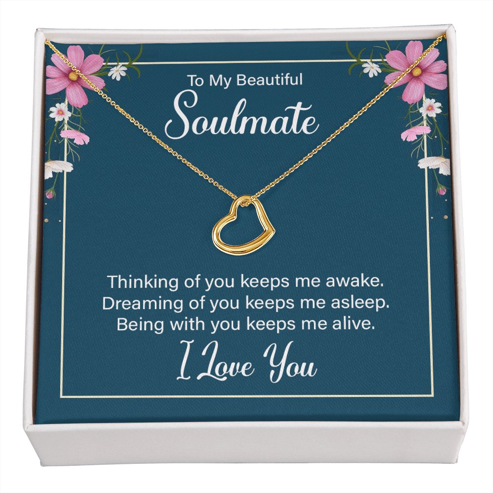 To My Soulmate Gift - Dreaming Of You - Dainty Heart Necklace - Celeste Jewel