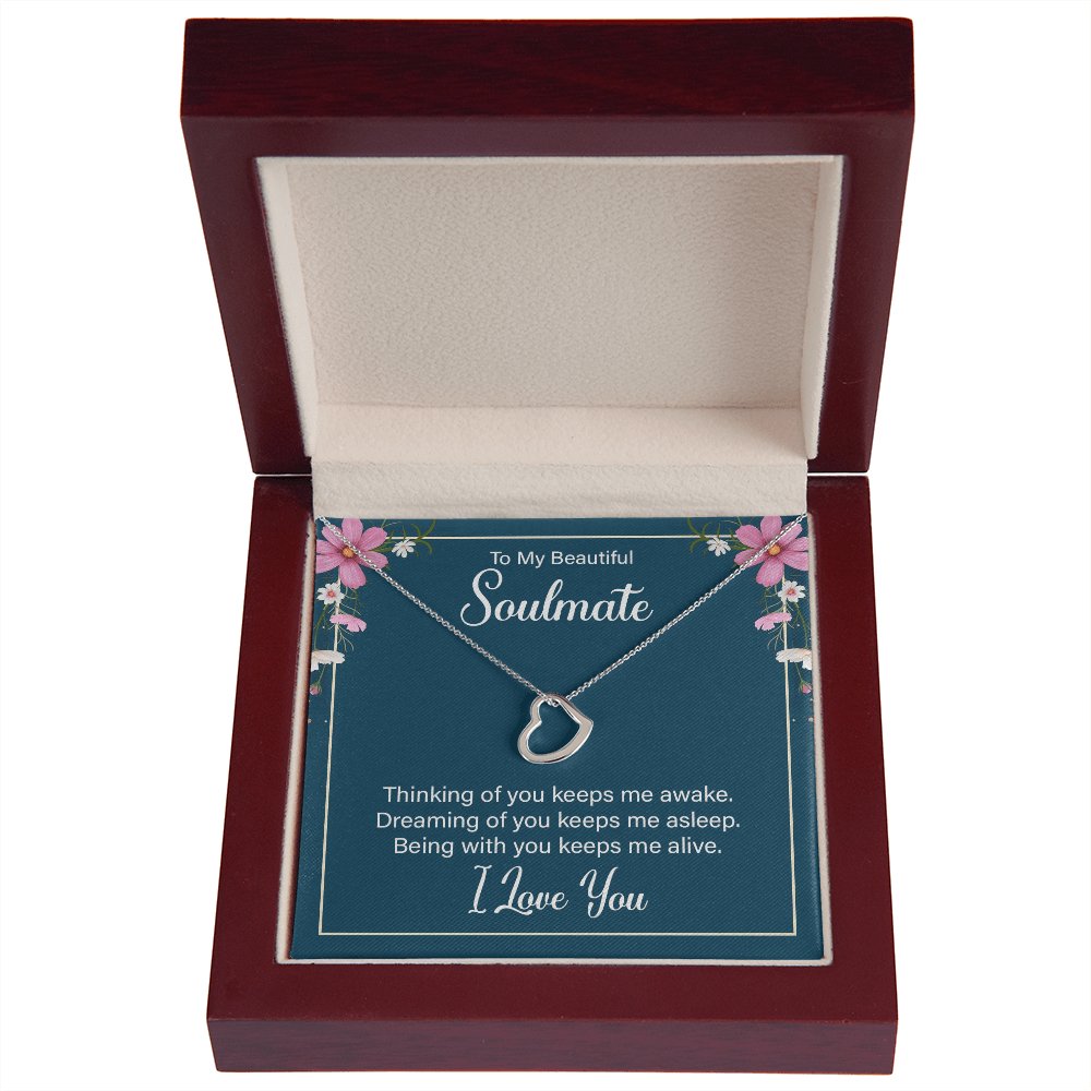 To My Soulmate Gift - Dreaming Of You - Dainty Heart Necklace - Celeste Jewel