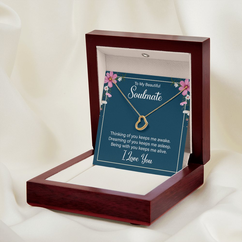 To My Soulmate Gift - Dreaming Of You - Dainty Heart Necklace - Celeste Jewel
