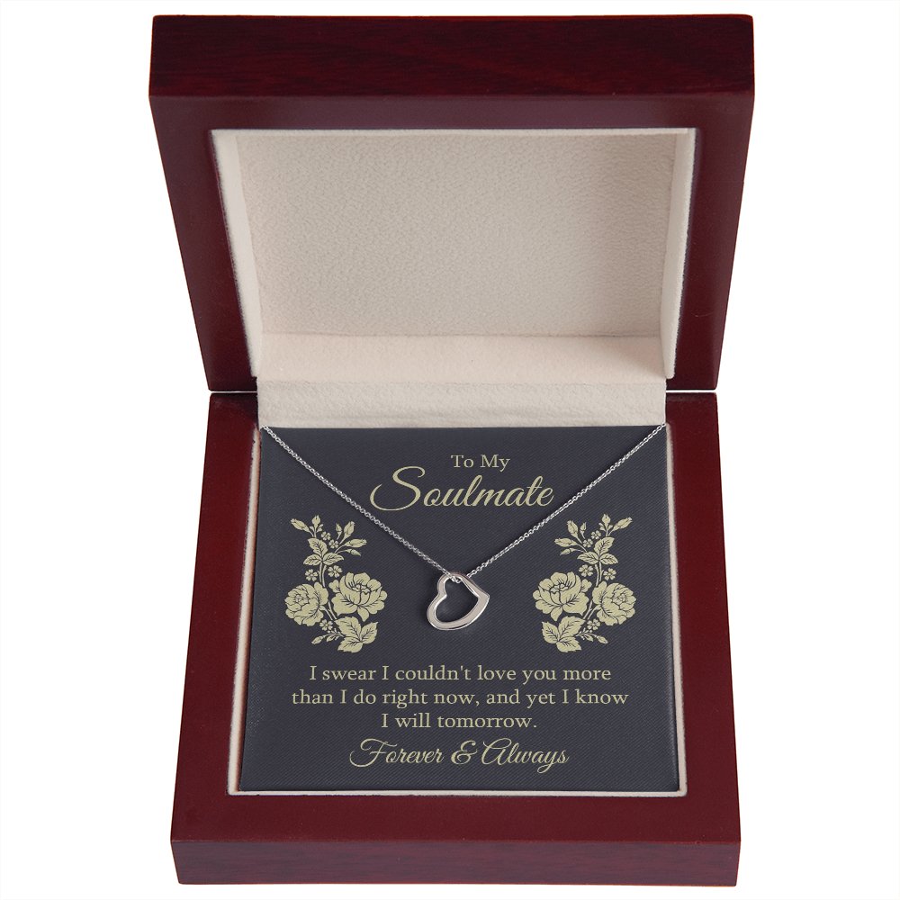 To My Soulmate Gift - Forever & Always - Dainty Heart Necklace - Celeste Jewel
