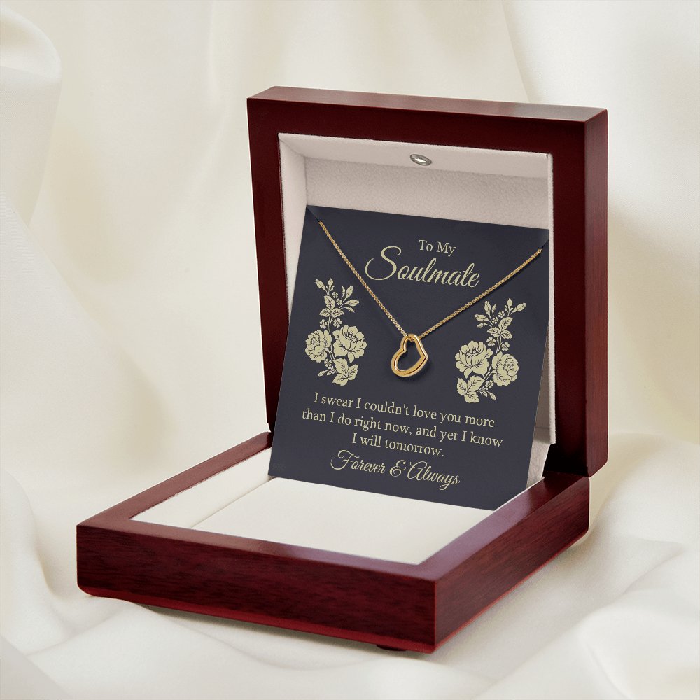 To My Soulmate Gift - Forever & Always - Dainty Heart Necklace - Celeste Jewel