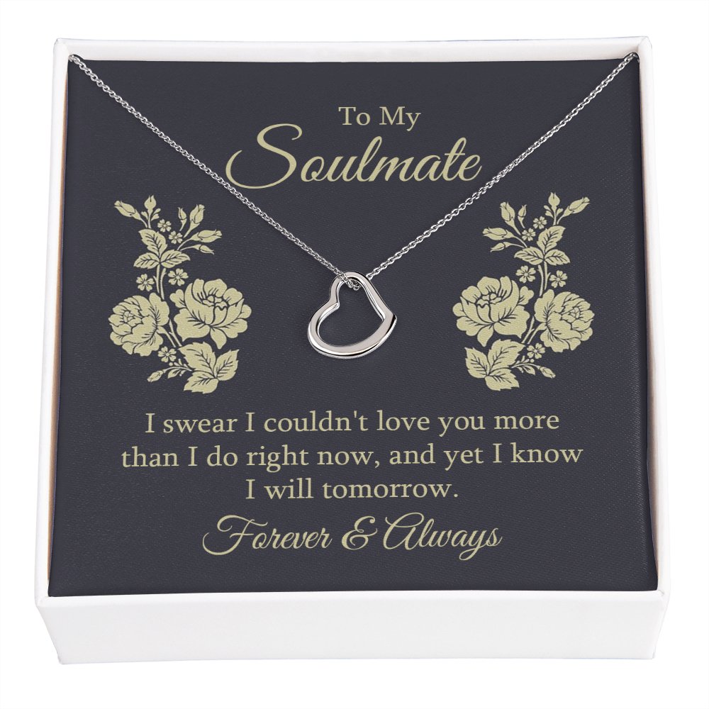 To My Soulmate Gift - Forever & Always - Dainty Heart Necklace - Celeste Jewel