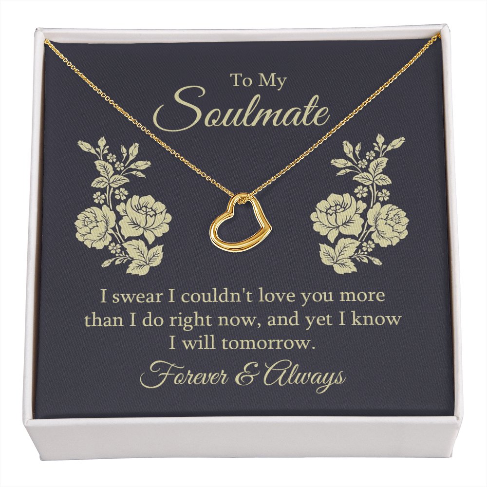 To My Soulmate Gift - Forever & Always - Dainty Heart Necklace - Celeste Jewel