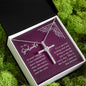 To My Soulmate - In Your Smile - Cubic Zirconia Cross Necklace - Celeste Jewel