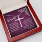 To My Soulmate - In Your Smile - Cubic Zirconia Cross Necklace - Celeste Jewel