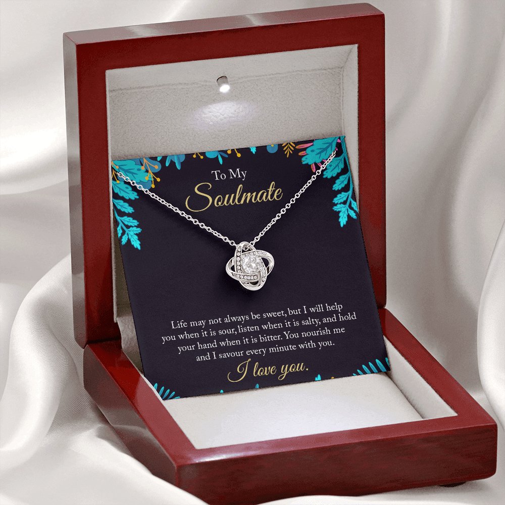 To My Soulmate - Life May Not Always Be Sweet - Love Knot Necklace - Celeste Jewel