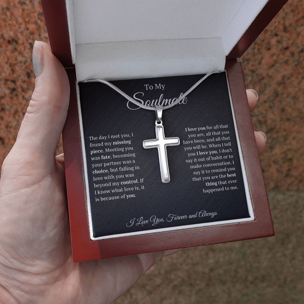 Loving Memory Engraved Memorial Cross Necklace – Resting Angels
