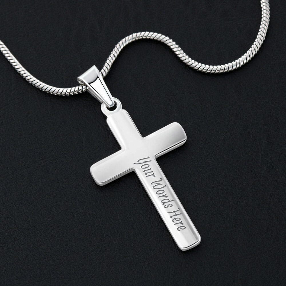 Engraved Personalized Cross Pendant 14K Gold