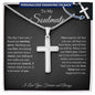 To My Soulmate message card with Personalized Cross Necklace, card reads My Missing Piece