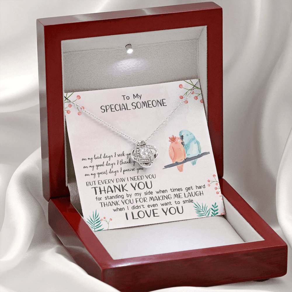 To My Special Someone - On My Great Days - Love Knot Necklace - Celeste Jewel