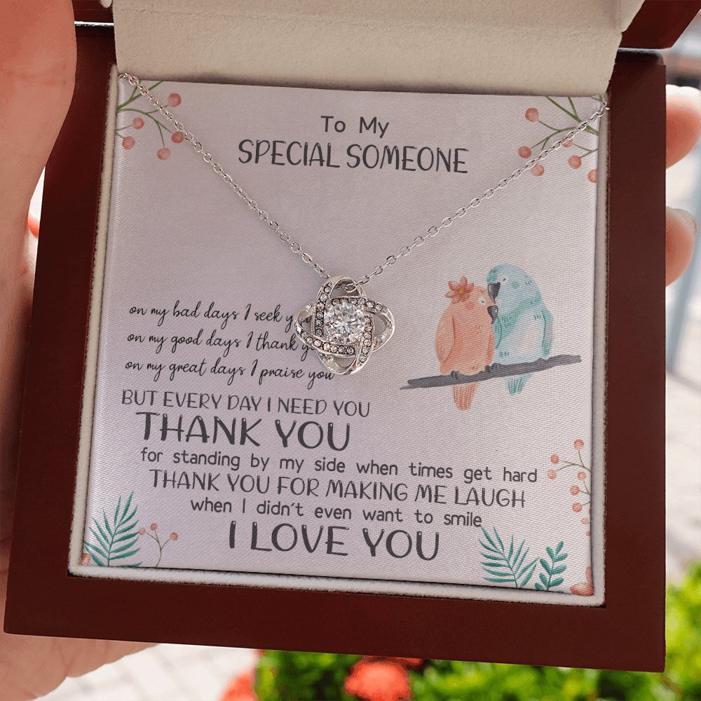 To My Special Someone - On My Great Days - Love Knot Necklace - Celeste Jewel