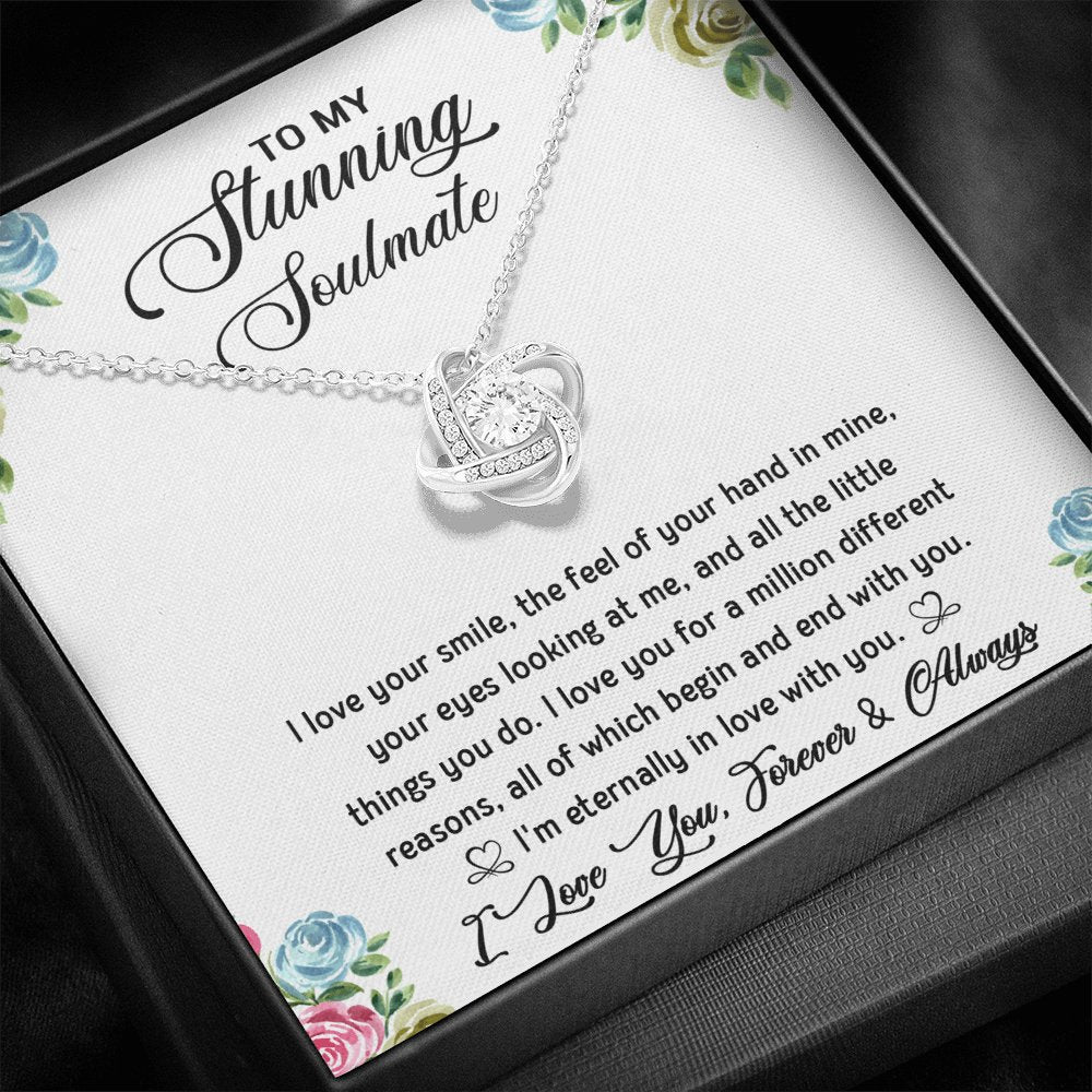 To My Stunning Soulmate - Eternally In Love - Love Knot Necklace - Celeste Jewel