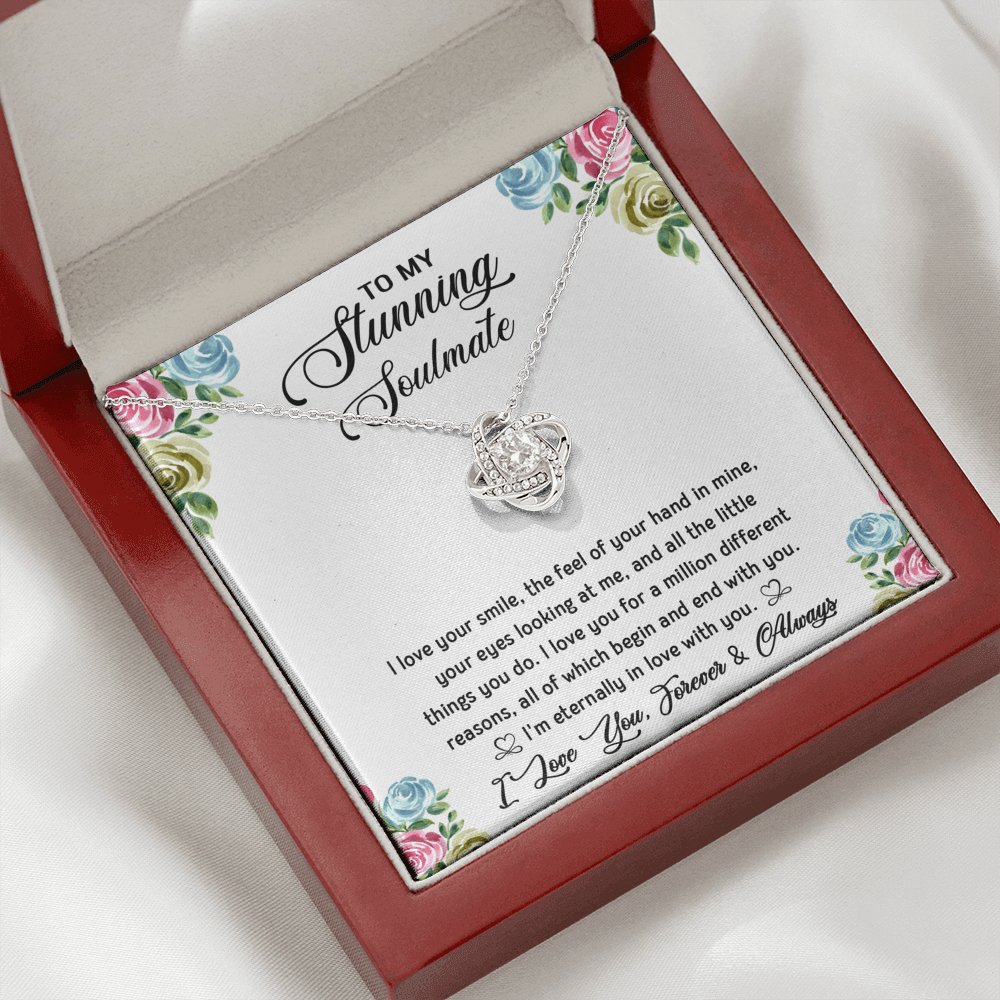 To My Stunning Soulmate - Eternally In Love - Love Knot Necklace - Celeste Jewel