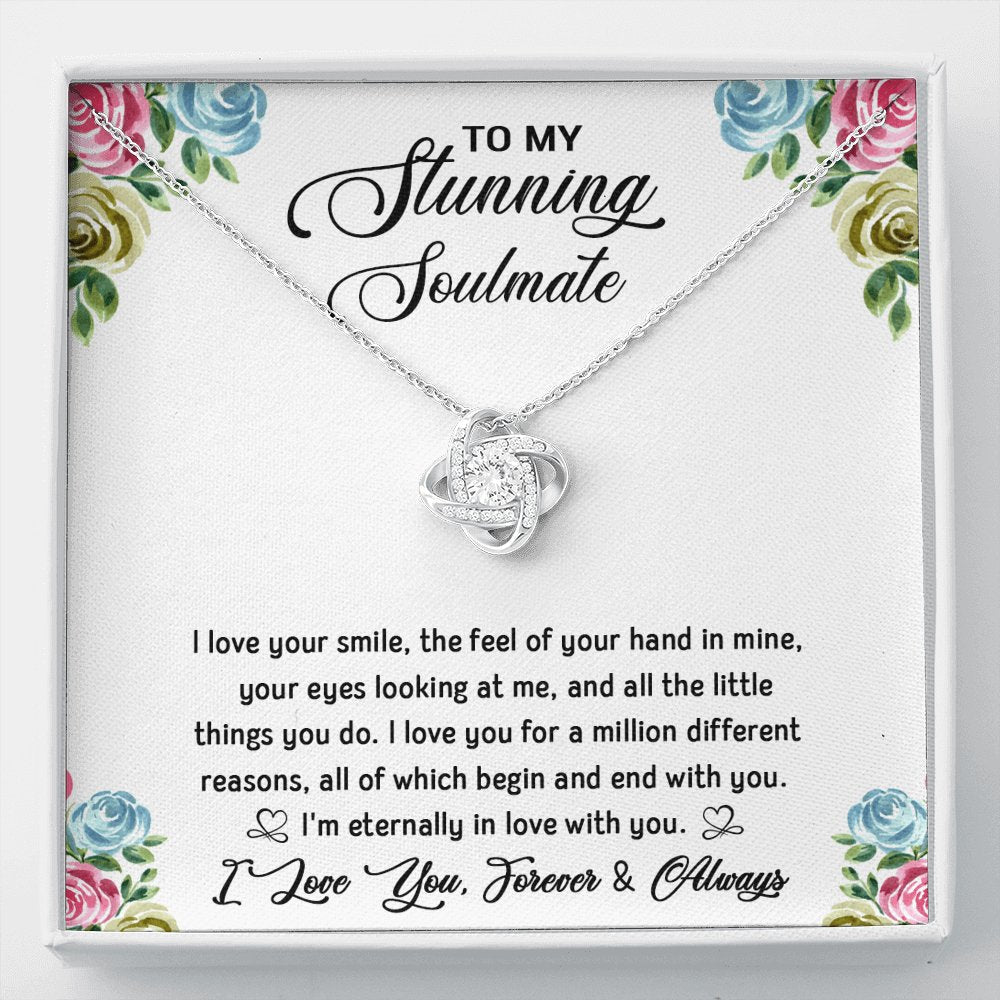 To My Stunning Soulmate - Eternally In Love - Love Knot Necklace - Celeste Jewel