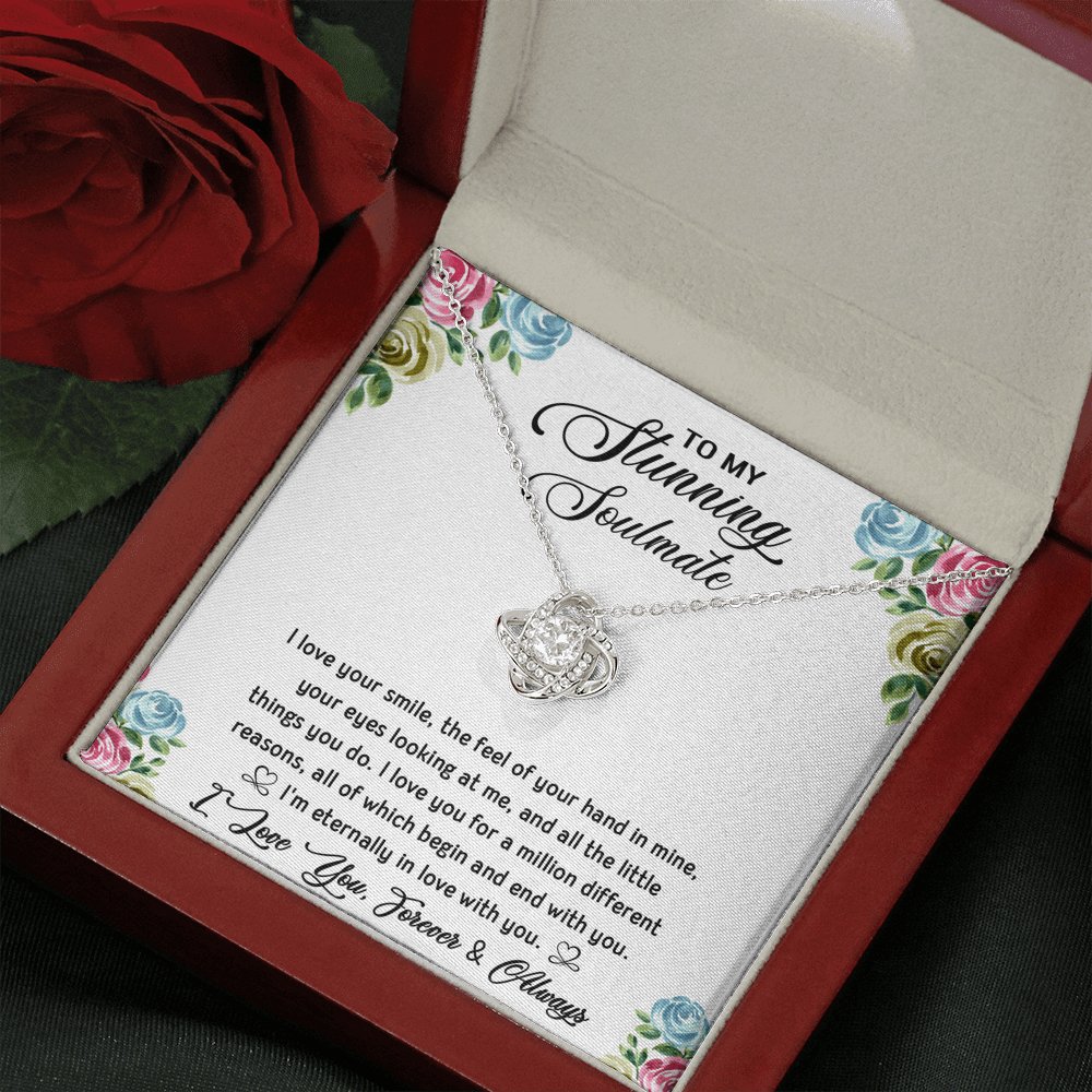To My Stunning Soulmate - Eternally In Love - Love Knot Necklace - Celeste Jewel