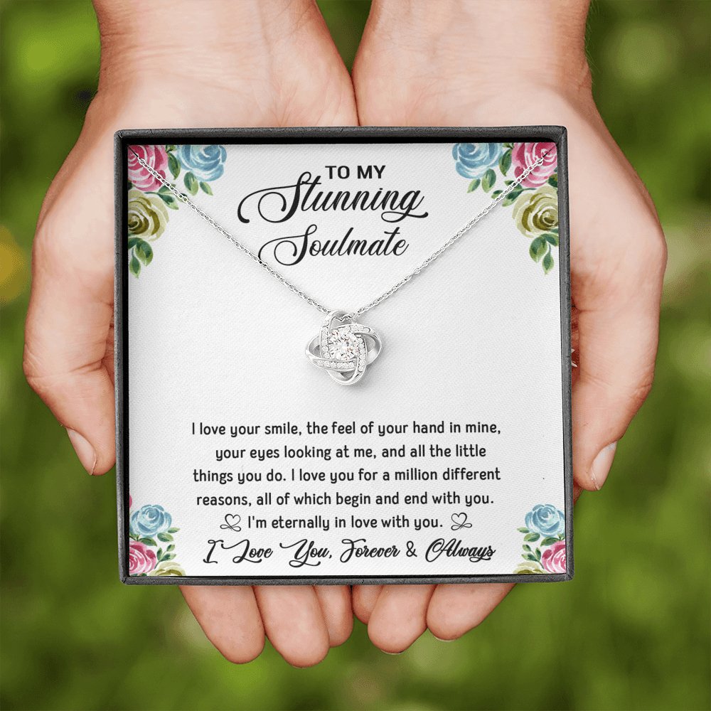 To My Stunning Soulmate - Eternally In Love - Love Knot Necklace - Celeste Jewel
