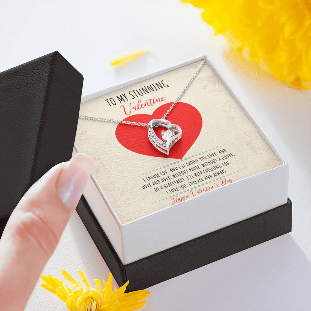 To My Stunning Valentine - I'll Keep Choosing You - Eternal Love Necklace - Celeste Jewel