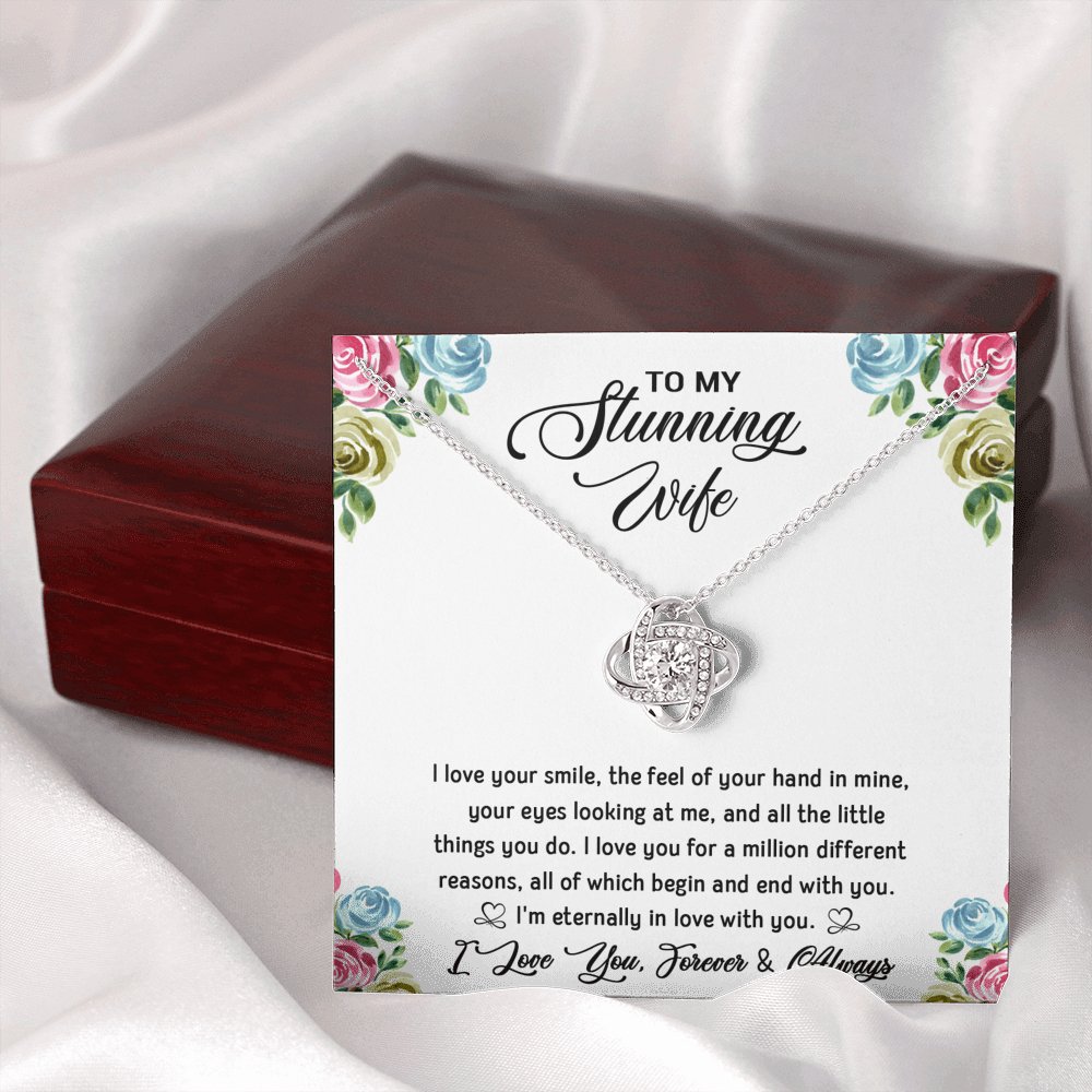 To My Stunning Wife - Eternally In Love - Love Knot Necklace - Celeste Jewel