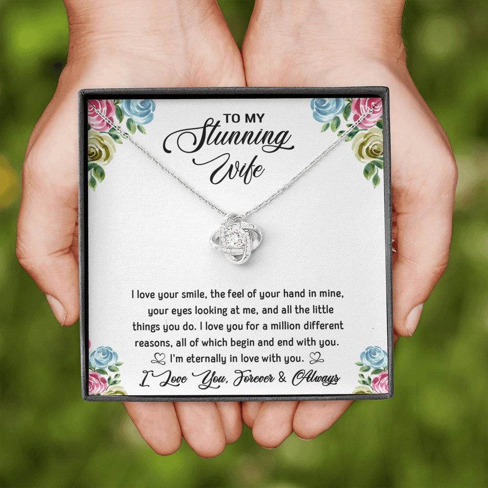 To My Stunning Wife - Eternally In Love - Love Knot Necklace - Celeste Jewel