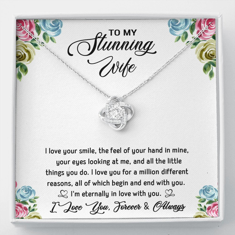 To My Stunning Wife - Eternally In Love - Love Knot Necklace - Celeste Jewel