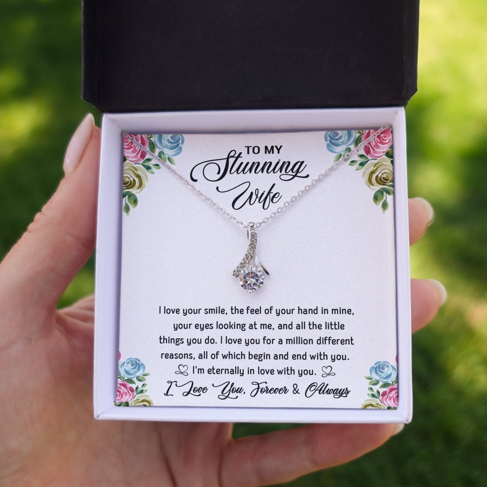 To My Stunning Wife - Sparkling Radiance Necklace - Celeste Jewel