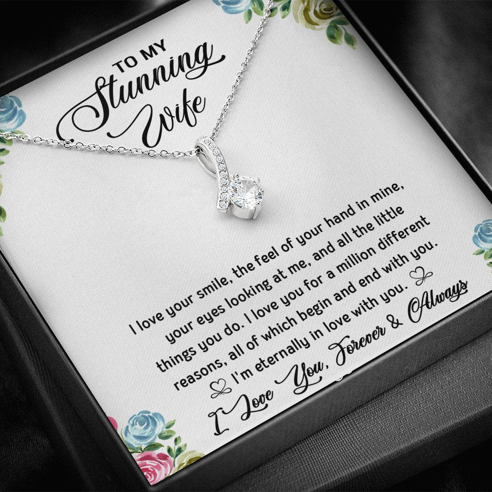 To My Stunning Wife - Sparkling Radiance Necklace - Celeste Jewel