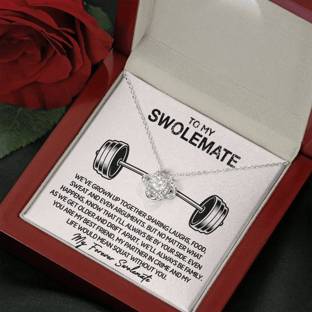 To My Swolemate - Squat Without You - Love Knot Necklace - Celeste Jewel