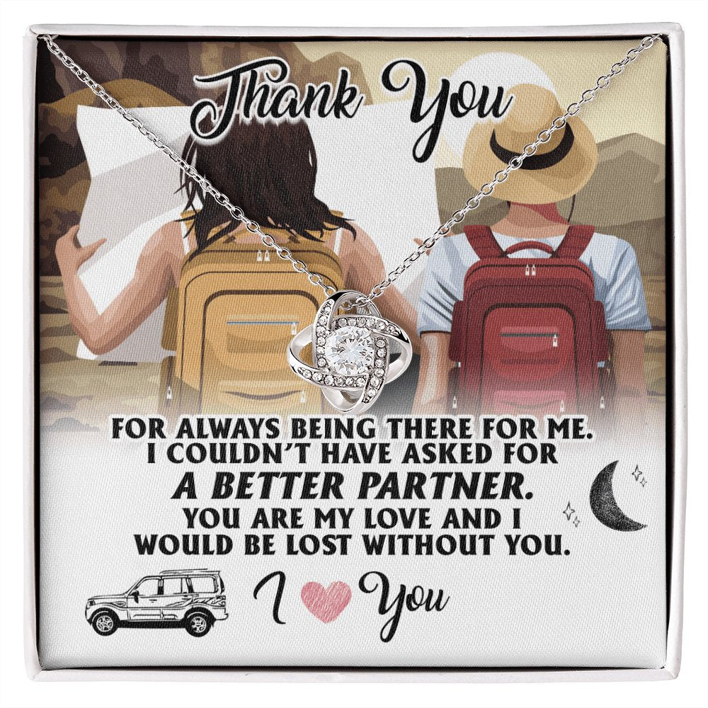 To My Travel Partner - Lost Without You - Love Knot Necklace - Celeste Jewel