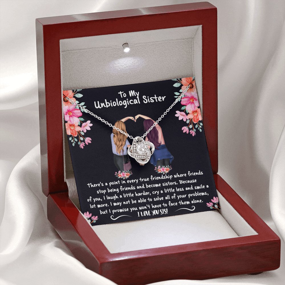 To My Unbiological Sister - Become Sisters - Love Knot Necklace - Celeste Jewel
