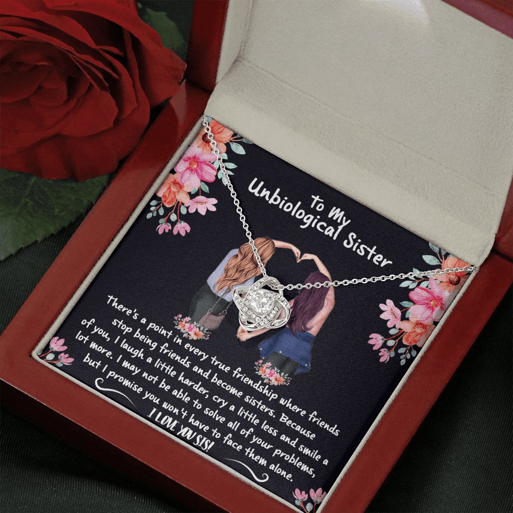 To My Unbiological Sister - Become Sisters - Love Knot Necklace - Celeste Jewel