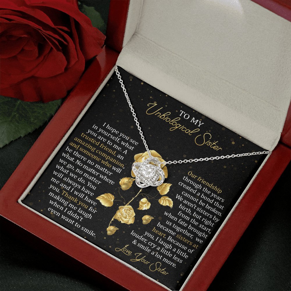To My Unbiological Sister - Our Friendship - Love Knot Necklace - Celeste Jewel