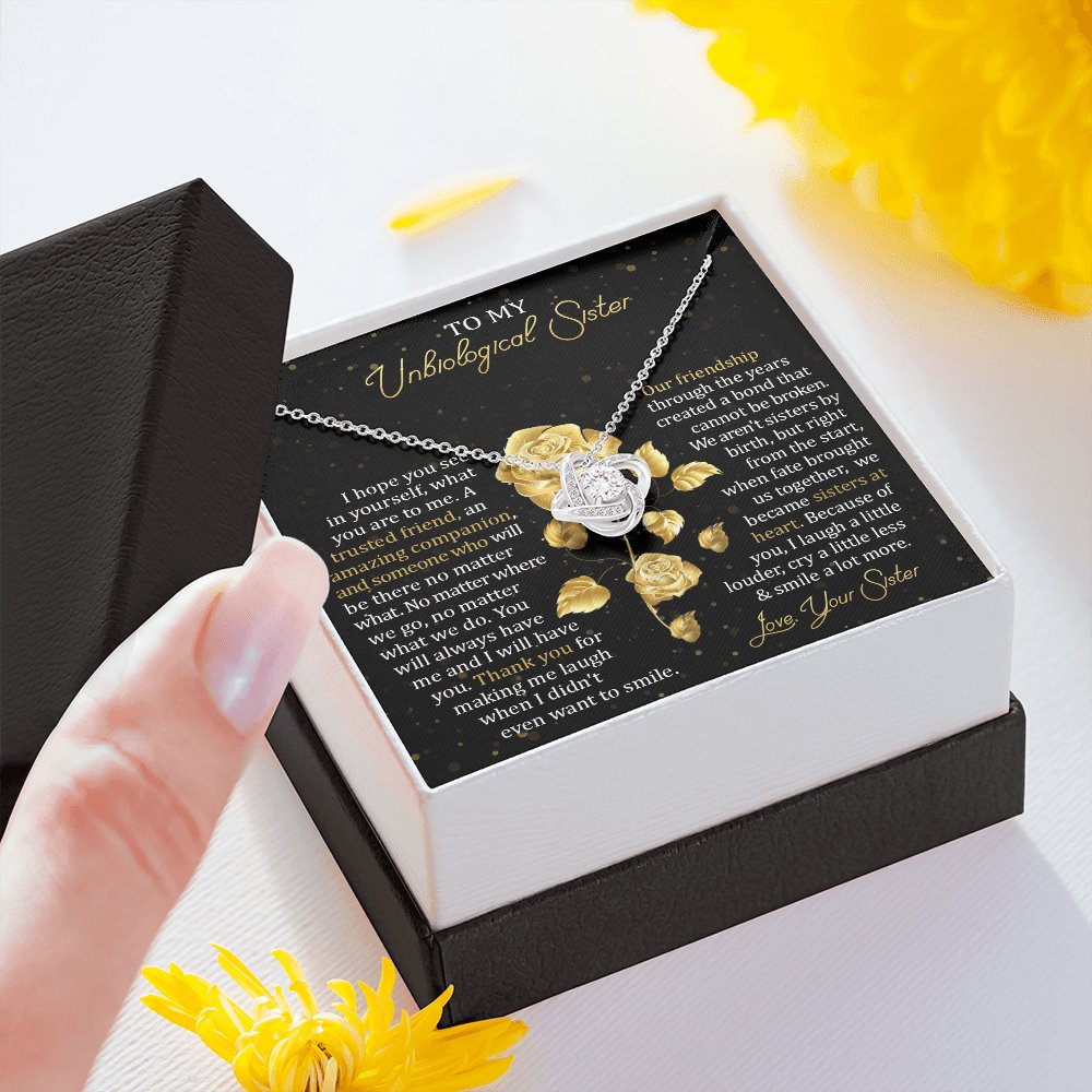 To My Unbiological Sister - Our Friendship - Love Knot Necklace - Celeste Jewel