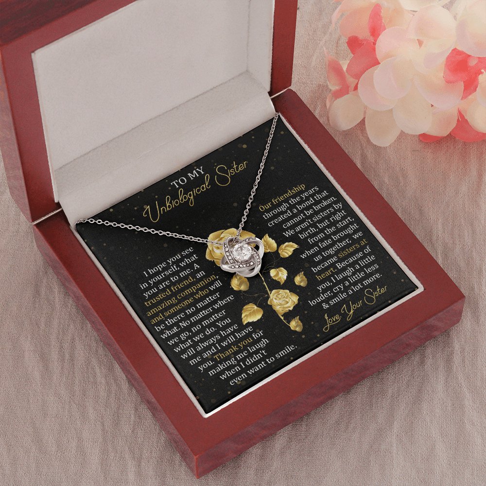 To My Unbiological Sister - Our Friendship - Love Knot Necklace - Celeste Jewel