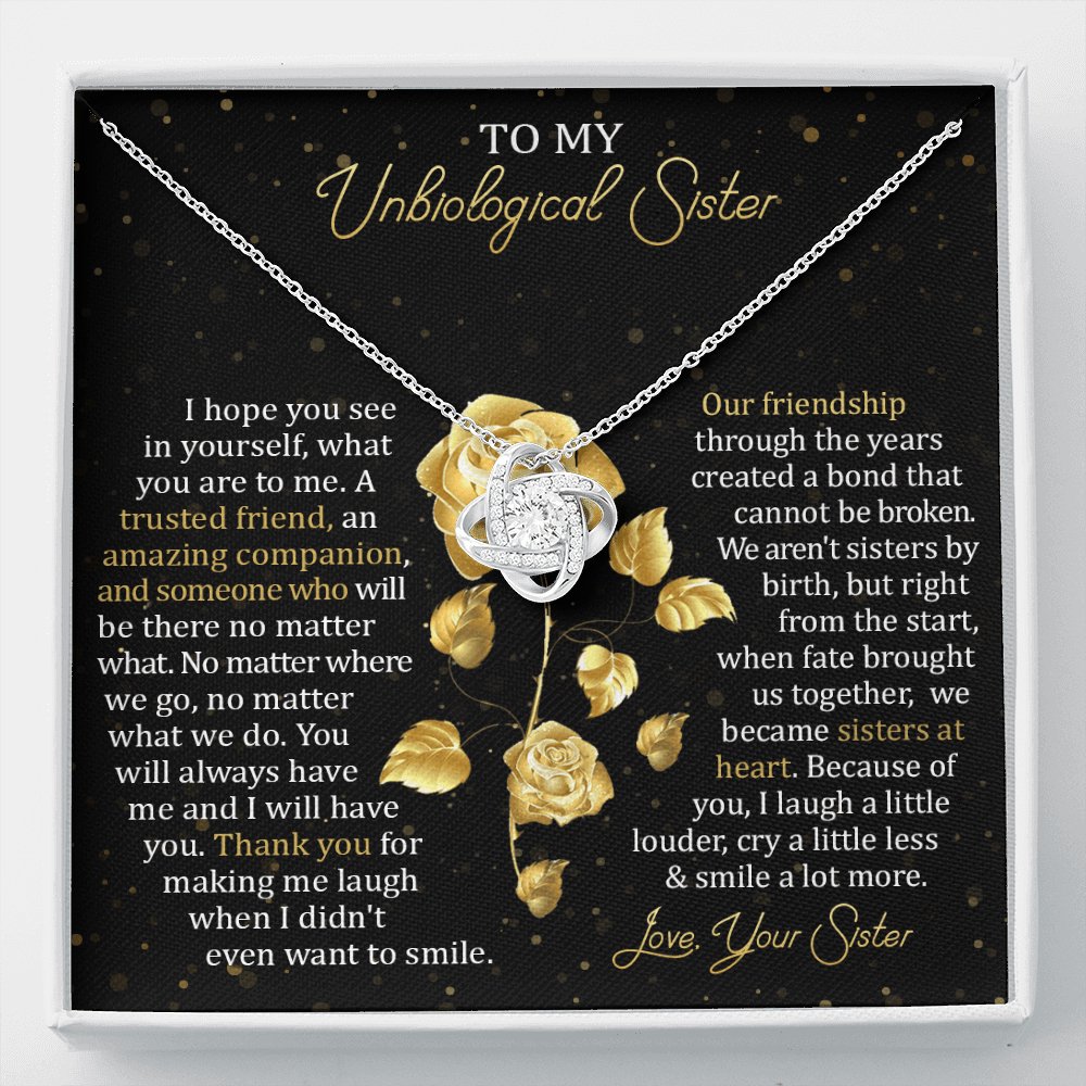 To My Unbiological Sister - Our Friendship - Love Knot Necklace - Celeste Jewel