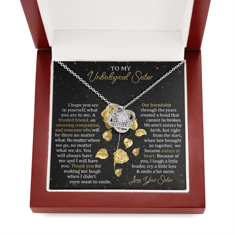 To My Unbiological Sister - Our Friendship - Love Knot Necklace - Celeste Jewel
