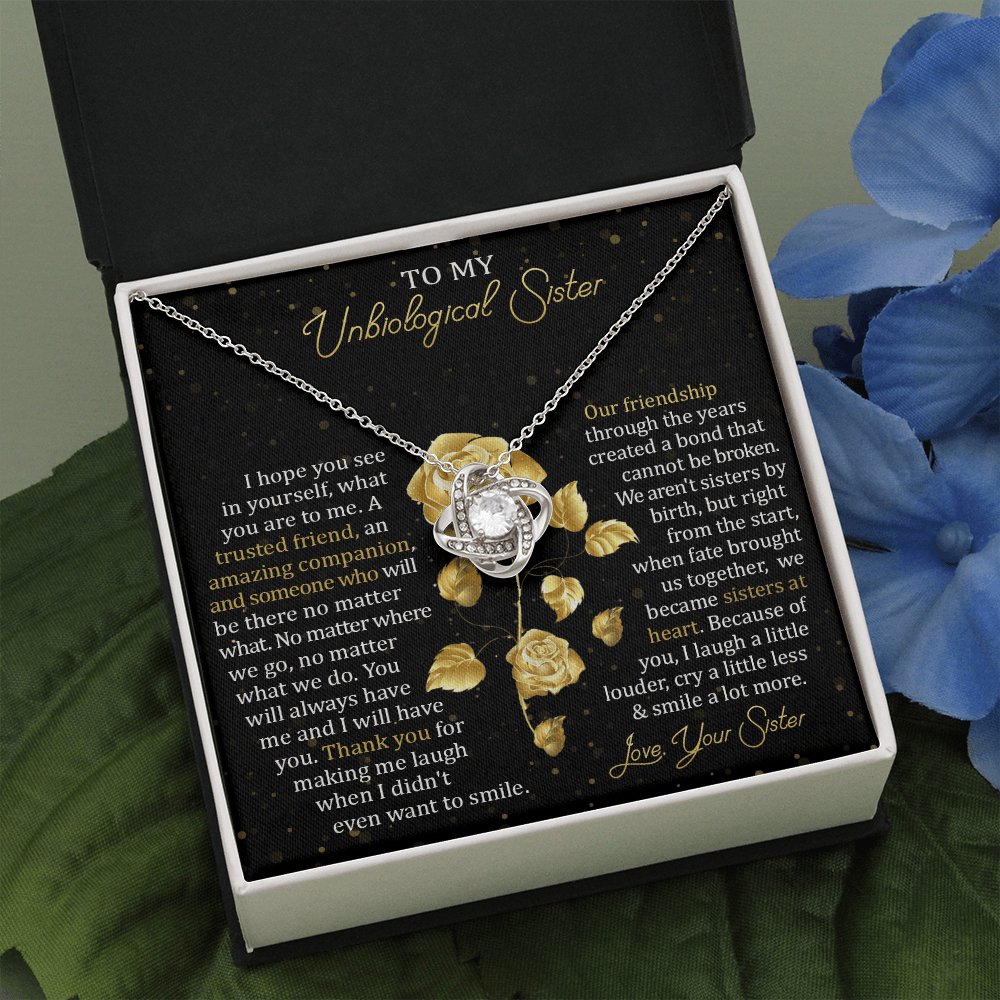 To My Unbiological Sister - Our Friendship - Love Knot Necklace - Celeste Jewel