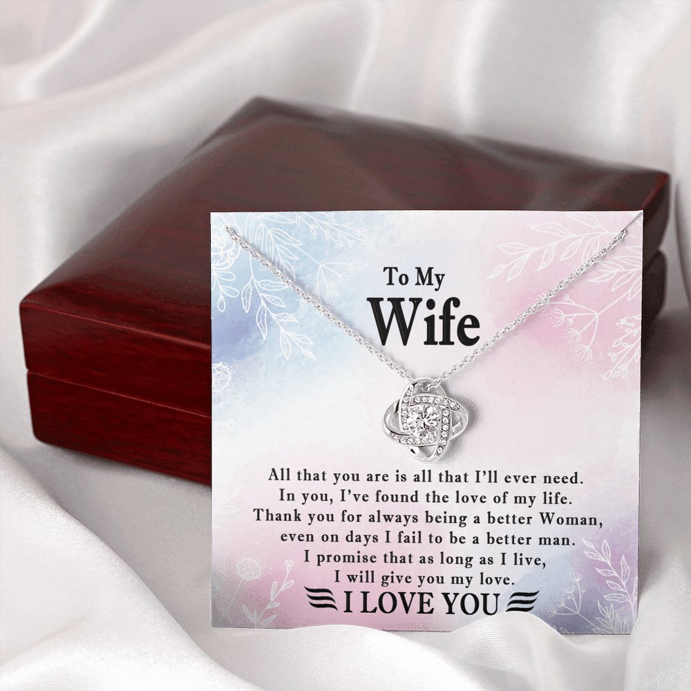 To My Wife - As Long As I Live - Love Knot Necklace - Celeste Jewel