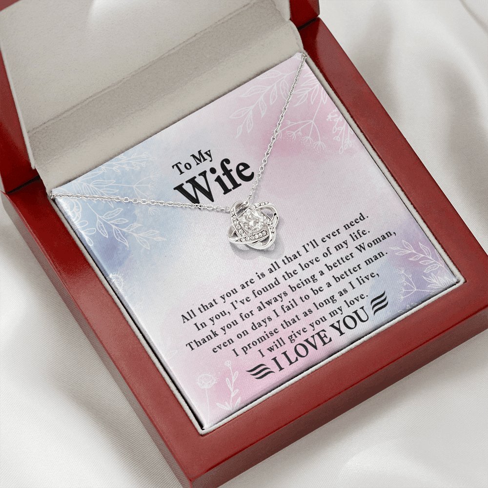 To My Wife - As Long As I Live - Love Knot Necklace - Celeste Jewel