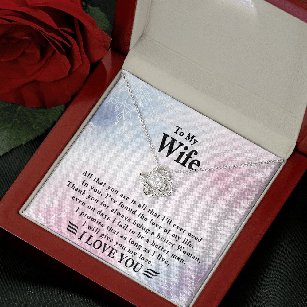 To My Wife - As Long As I Live - Love Knot Necklace - Celeste Jewel