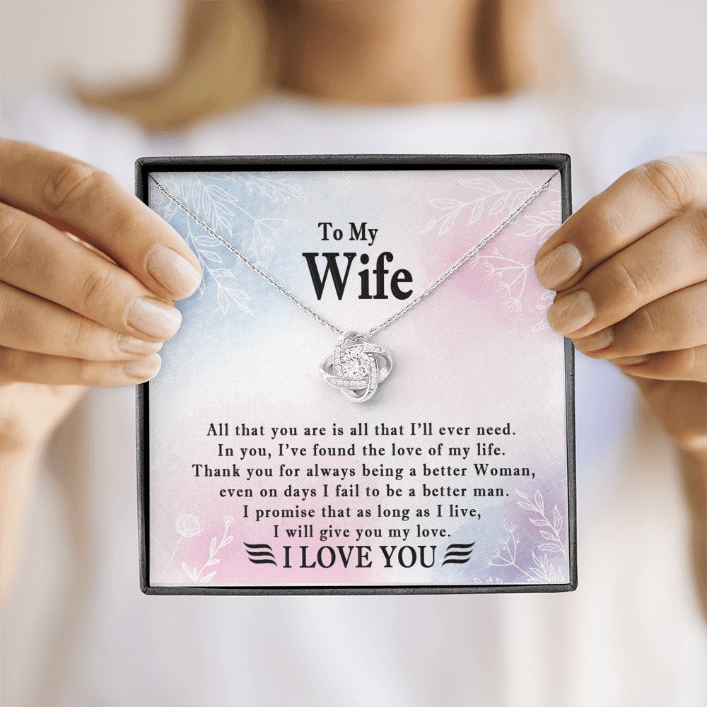 To My Wife - As Long As I Live - Love Knot Necklace - Celeste Jewel