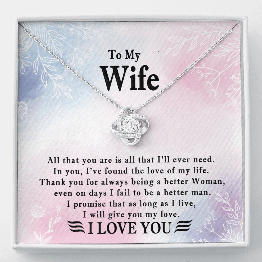 To My Wife - As Long As I Live - Love Knot Necklace - Celeste Jewel