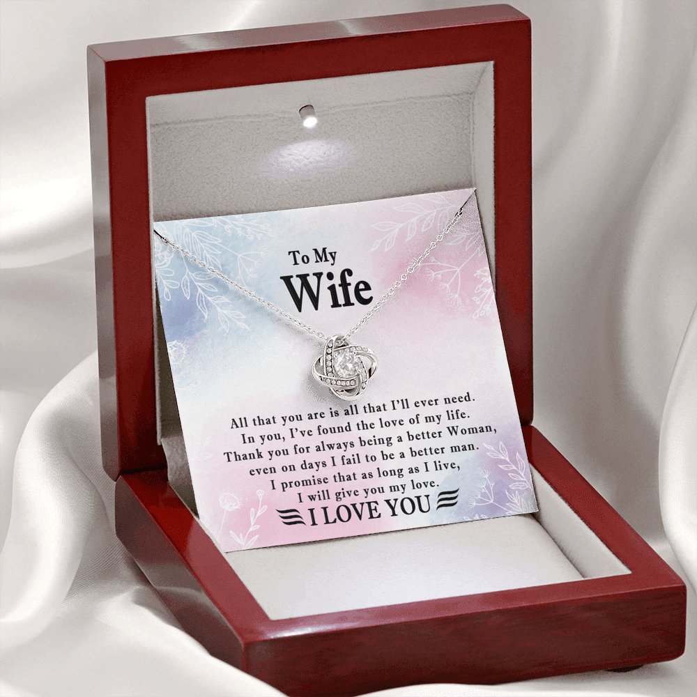 To My Wife - As Long As I Live - Love Knot Necklace - Celeste Jewel