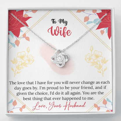 To My Wife - Do It All Again - Love Knot Necklace - Celeste Jewel