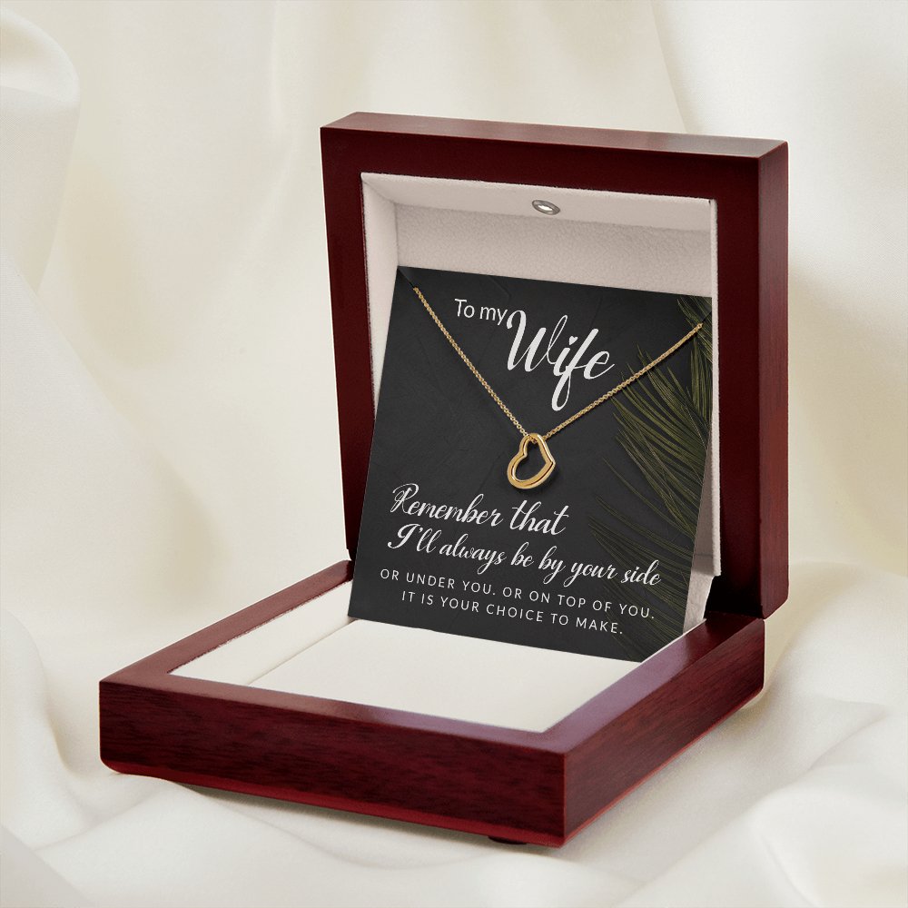 To My Wife Gift - Always Be By Your Side - Dainty Heart Necklace - Celeste Jewel